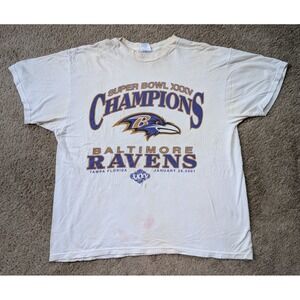 Vintage Baltimore Ravens‎ Shirt Mens XL Super Bowl XXXV *STAINS BEATER